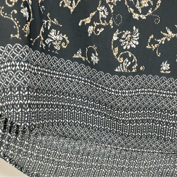 Daniel Rainn DR2 Green Floral Printed Boho Womens Long Sleeve Blouse Tie Neck S - Picture 7 of 10